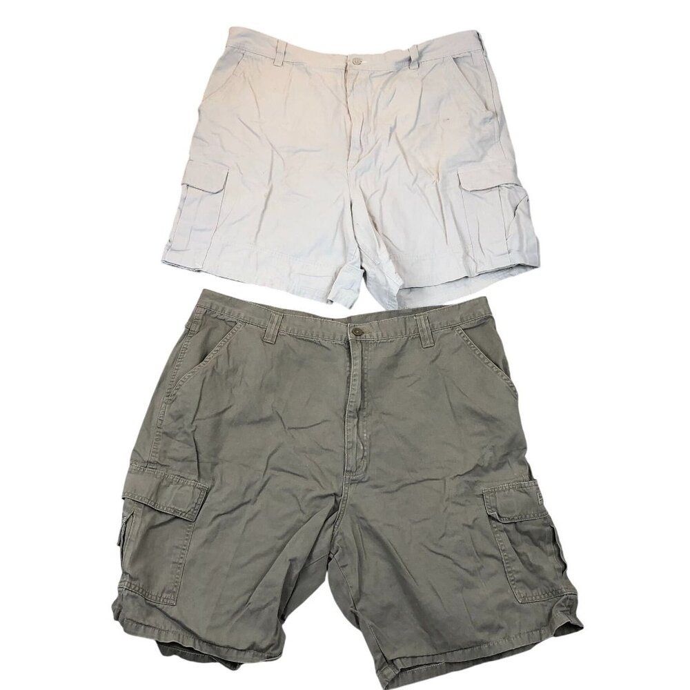 Sun River Mens Cargo Shorts Size 42 Lot OF Two Beige Khaki Casual Outdoors